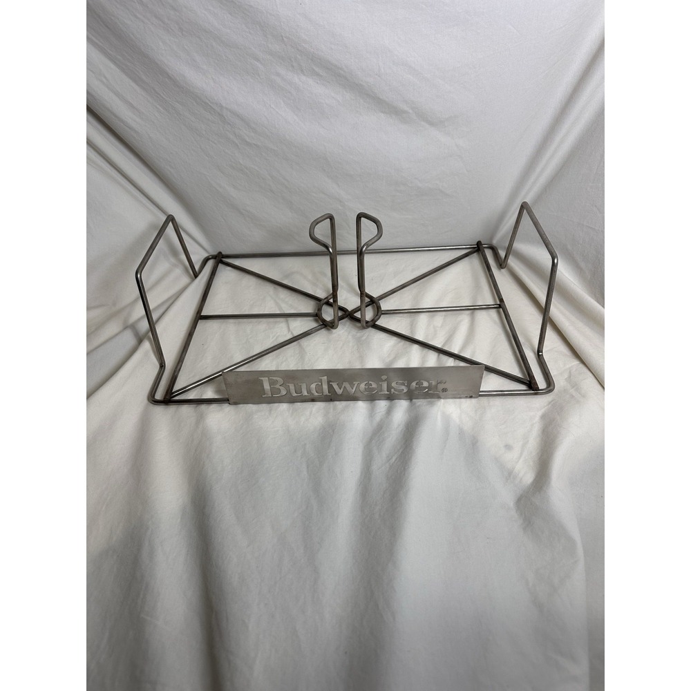 Budweiser Stainless Steel Poultry Roasting‎ Grill Rack Beer BBQ Promo